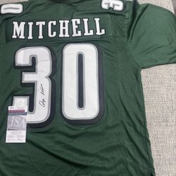 Quinyon Mitchell Signed Autograph Custom Jersey - JSA Coa Sticker Only - Philadelphia eagles 
