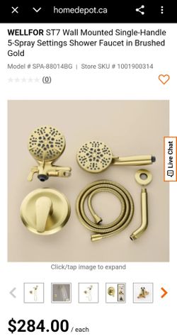 NEW Open Box WELLFOR Dual 5-Spray Shower Faucet System - Brushed Gold
