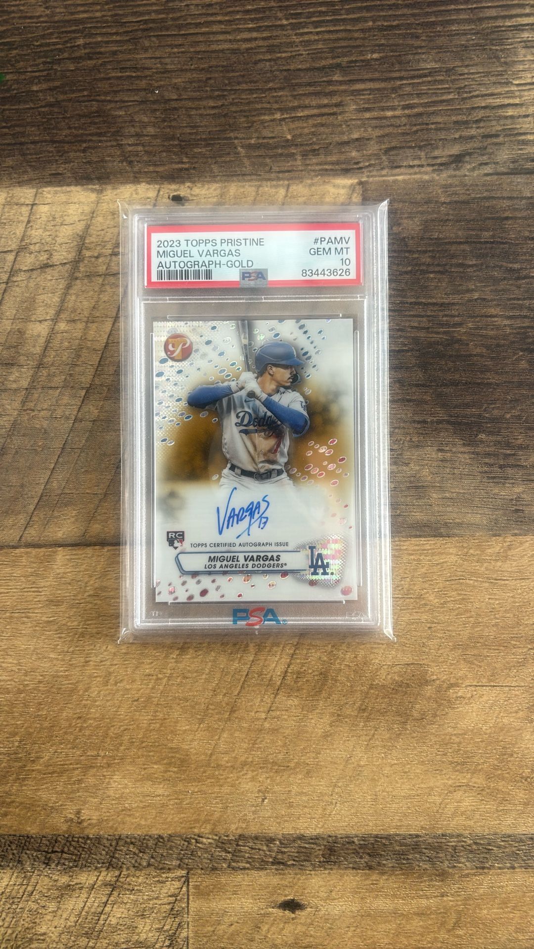 2023 Topps Pristine Miguel Vargas Gold Auto