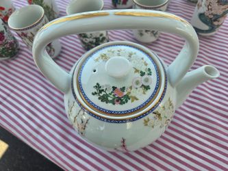 SAKI Franklin Mint Porcelain Tea Sake Cup set 12  months plus tea pot