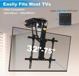 Topsky Motorized Ceiling TV Mount, compatible with TVs from 32” to 70”.