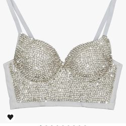 Rhinestone Diamond Push Up Bustier 