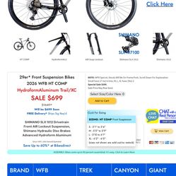 29” Mountain Bike Wtb Ht Comp