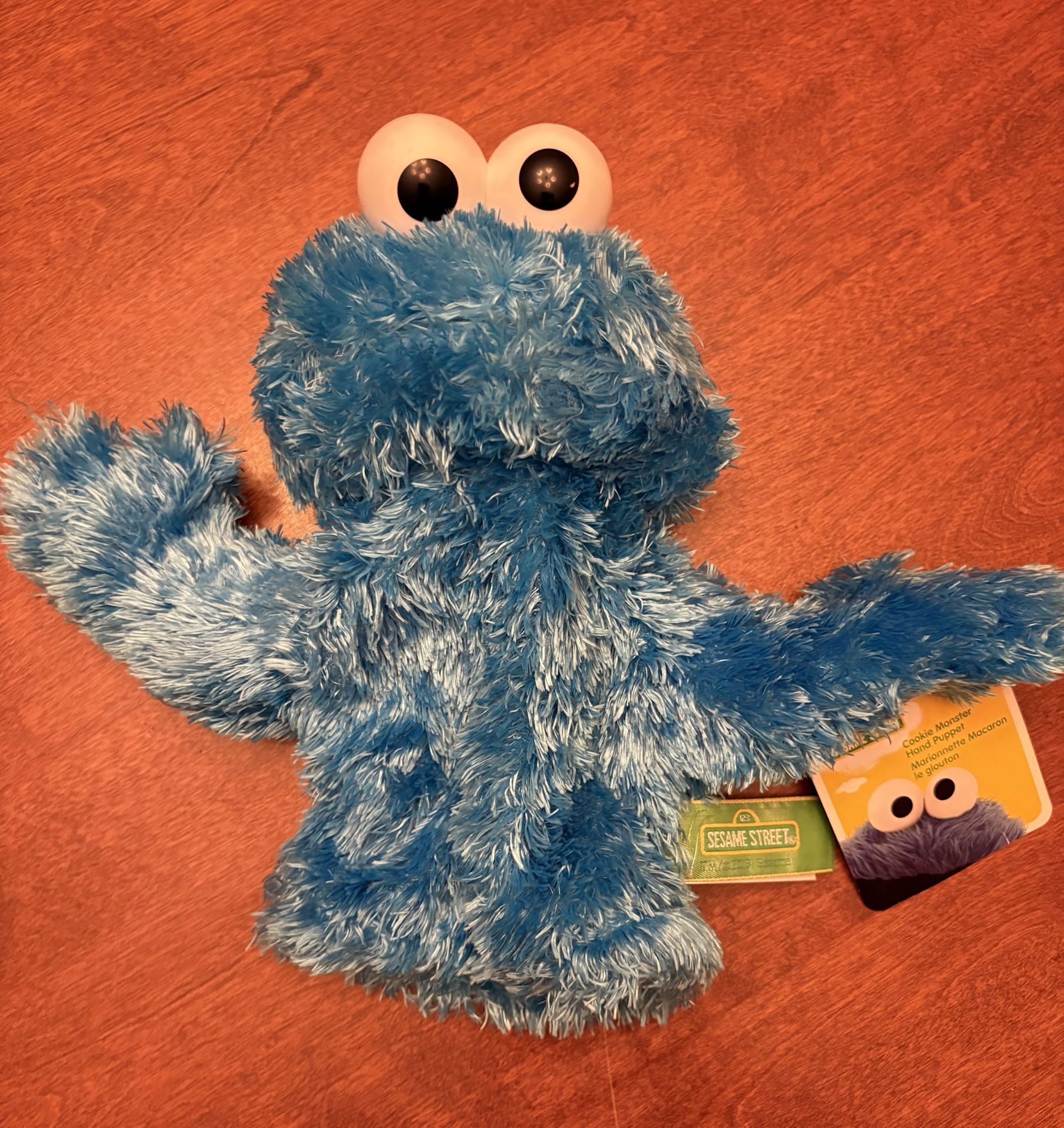 NWT Sesame Street Gund Cookie Monster Puppet Plush Stuffed Animal Toy