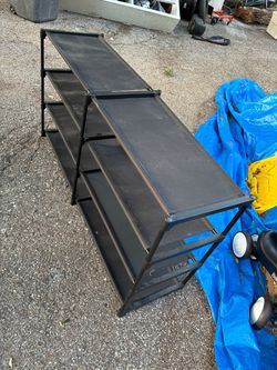 Black 3-Tier Mesh Shoe Rack