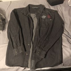 Bar&shield Denim Shirt- Black Beaty