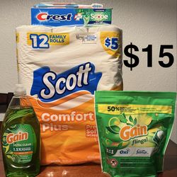 Household Essentials Bundle: Gain, Scott, & Crest