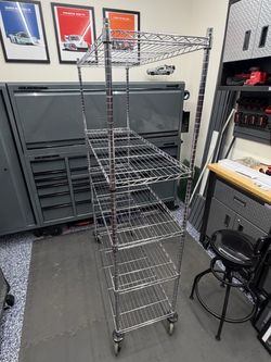 5 Tier Wide Wire Shelving (Silver)