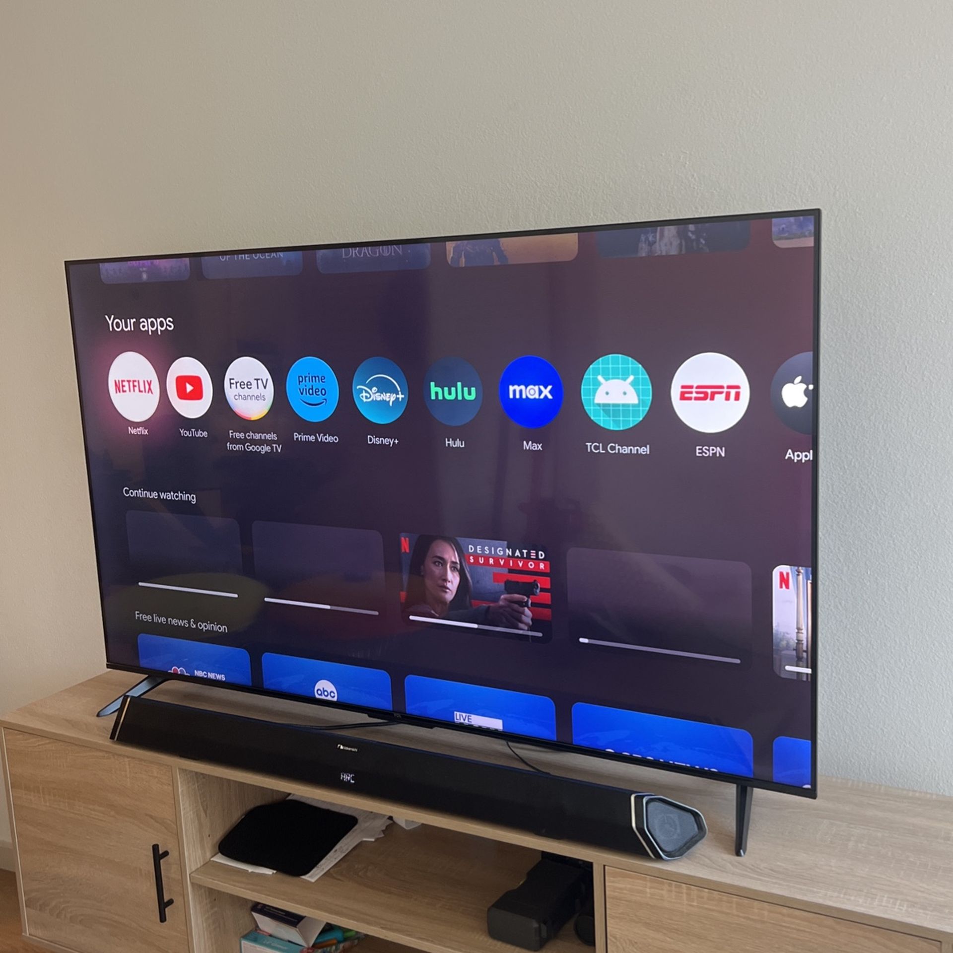 TLC 60 Inch TV Only 3 Months Old!