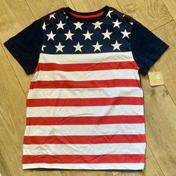 Boy Tshirt July 4  flag USA Sz:10-12  New With Tag 