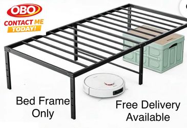 OBO New Sweetcrispy 18 inch Twin XL Heavy-Duty Metal Platform Bed Frame With Under-Bed Storage, Black