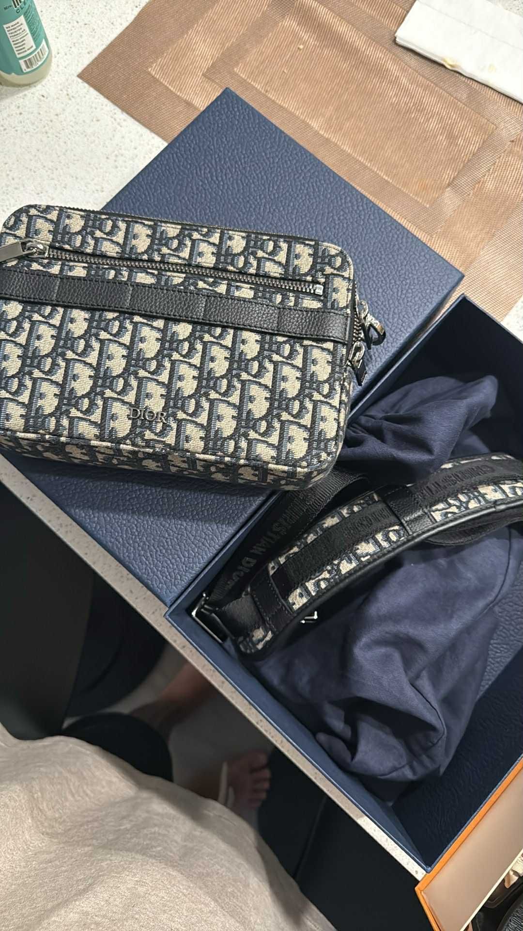 DIOR safari bag With Strap Men Women Camera bag Authentic