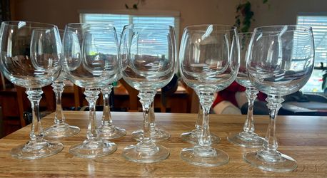 Vintage American Stemware Sanibel Optic Wine Glasses - Set of 10