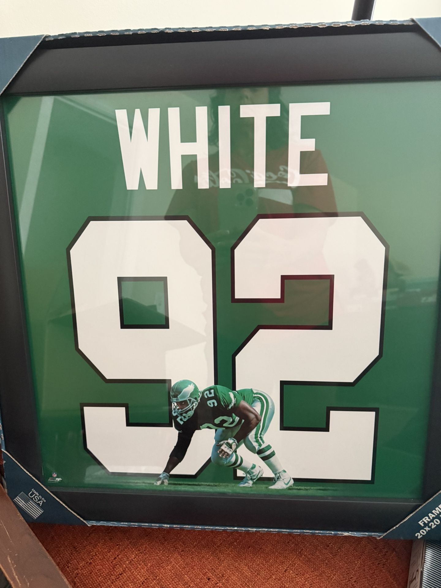 Philadelphia Eagles R White Framed Picture