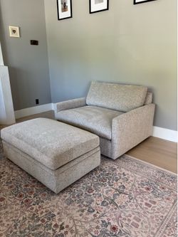Arhaus custom chair and ottoman