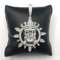 925 Sterling Silver 6.80CT MOISSANITE Jesus Men’s pendant 