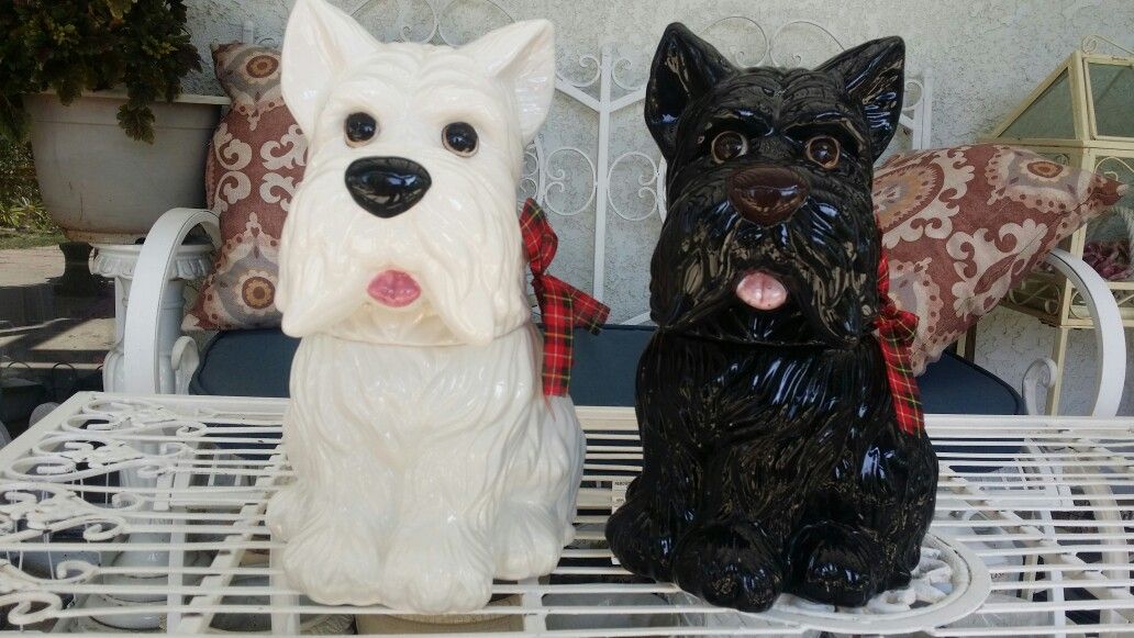 Lovely Pair of hobby lobby Schnauzer cookie jars