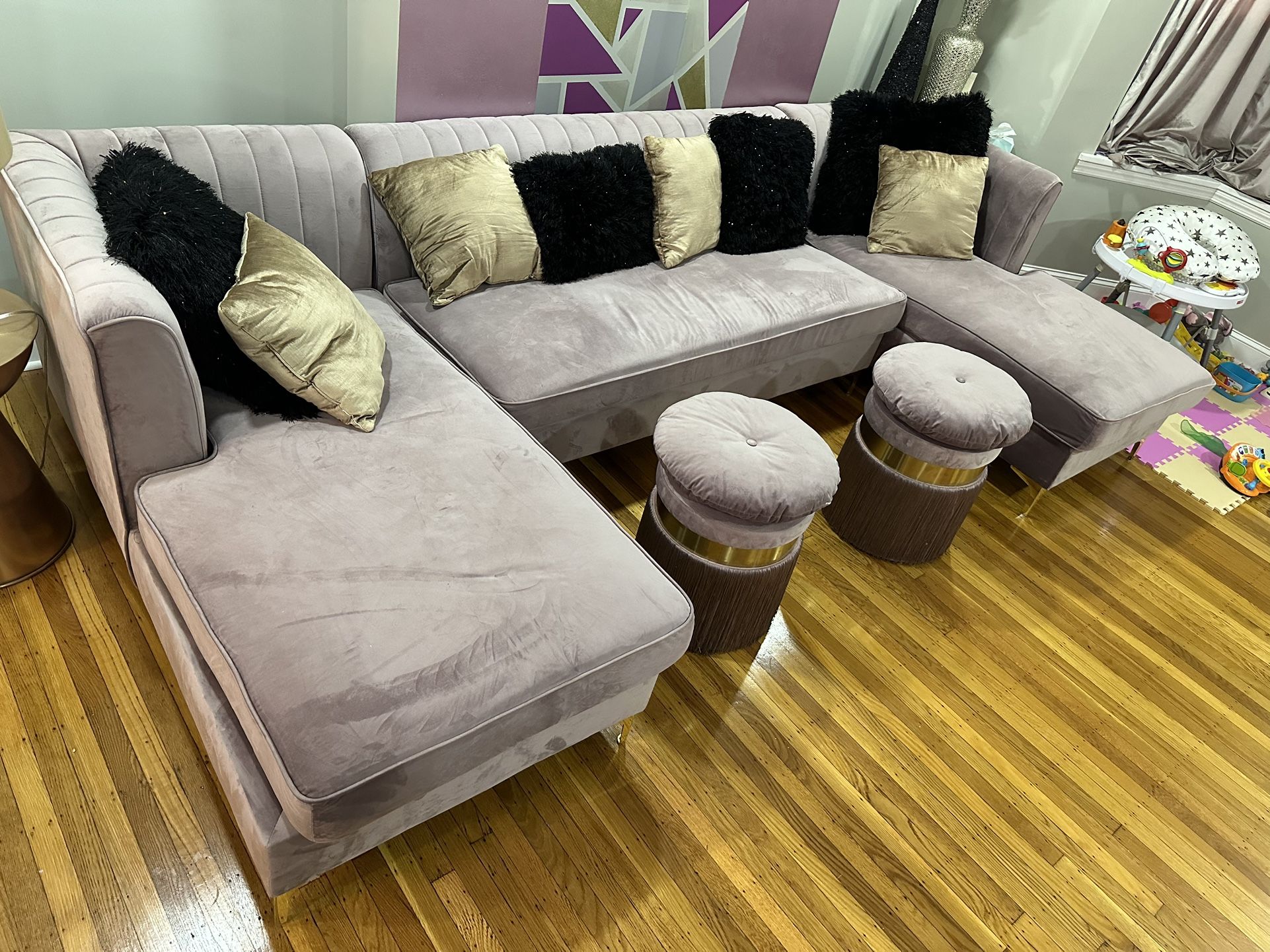 Sectional Velvet Couch