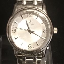 Womens Bulova Stainless Steel Silver Watch 