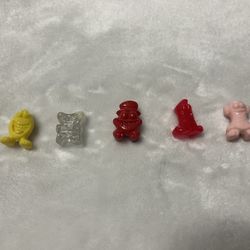 5 vintage Gogo's Crazy Bones yellow eggy 78 top hat figurines collectors toys