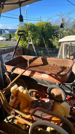 Vintage radio flyer ready for the flower bed