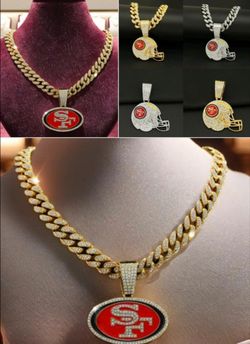 20 or 24" San Francisco 49ers iced chain necklace MOST TEAMS AVAILABLE ALL SHIPPING AVAILABLE