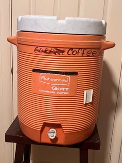 vintage Rubbermaid Gott drinking water cooler, likely a 5-gallon
