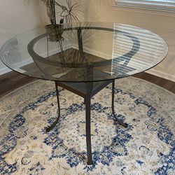 Round Glass Top Bistro Table