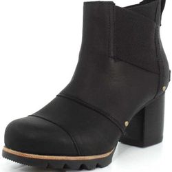 Worn Once Sorel Addington Chelsea Leather Waterproof Boots Black 8 Ankle