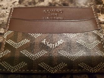 Goyard Brown Saint Sulpice Goyardine Card Holder Black Gold Wallet