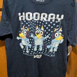New Never Used Bluey T-shirt Dark Blue Boys XXL(18)