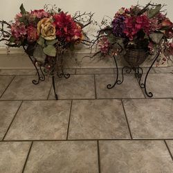 2 Flower Arrangements Nice Holders 