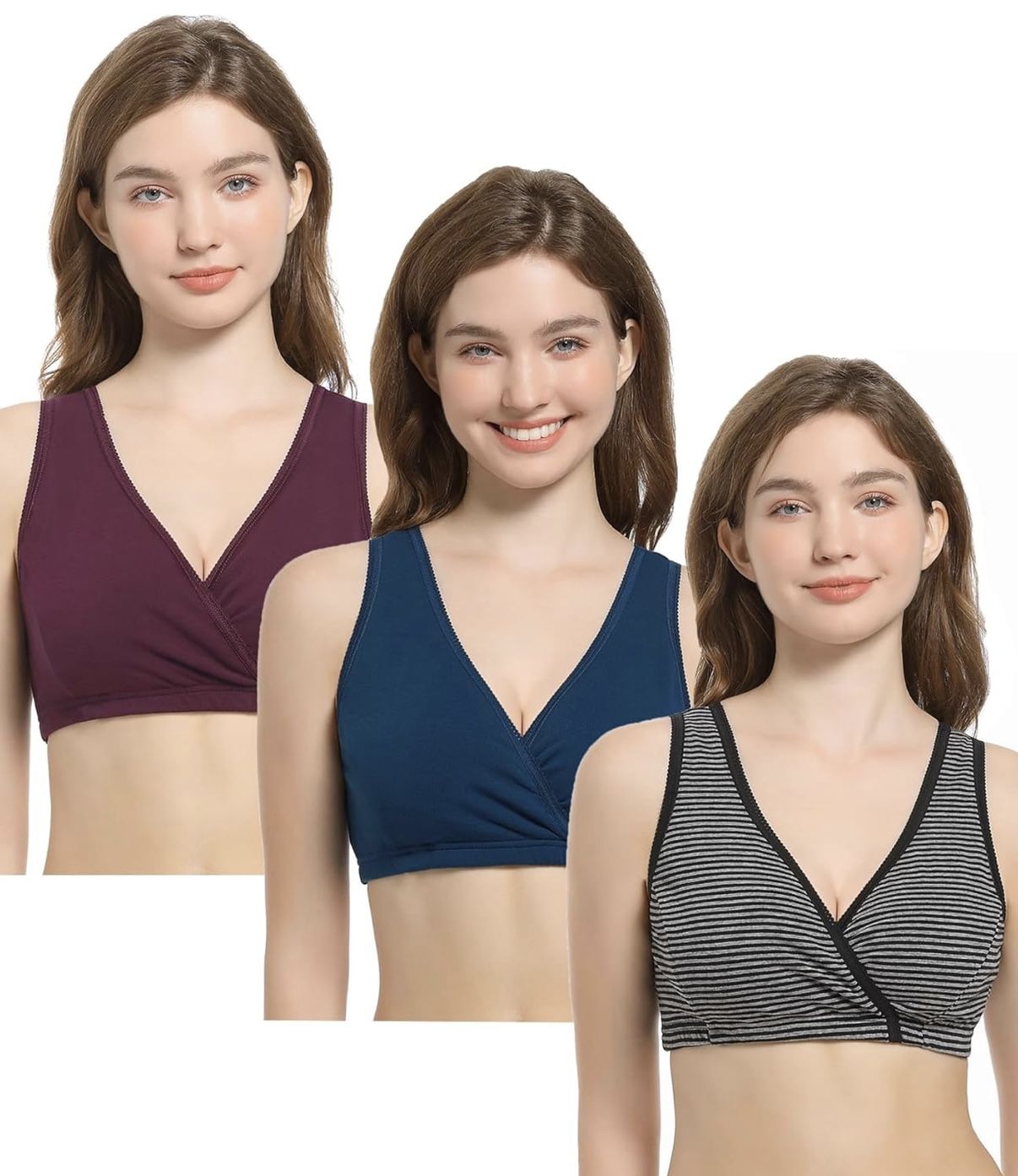 6-pack maternity cotton nursing sleep bras