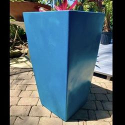 30” Turquoise Resin Planter/Pot: 15.25”W x 15.25”D x 29.75”H-$60 each