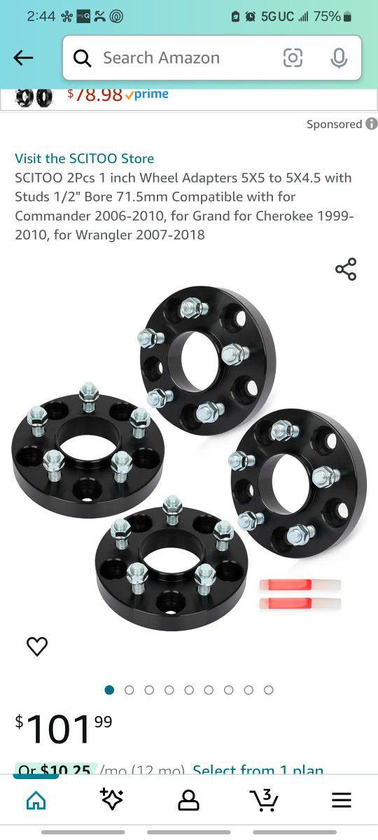  Wheel Adapter/ Spacers 1 Inch