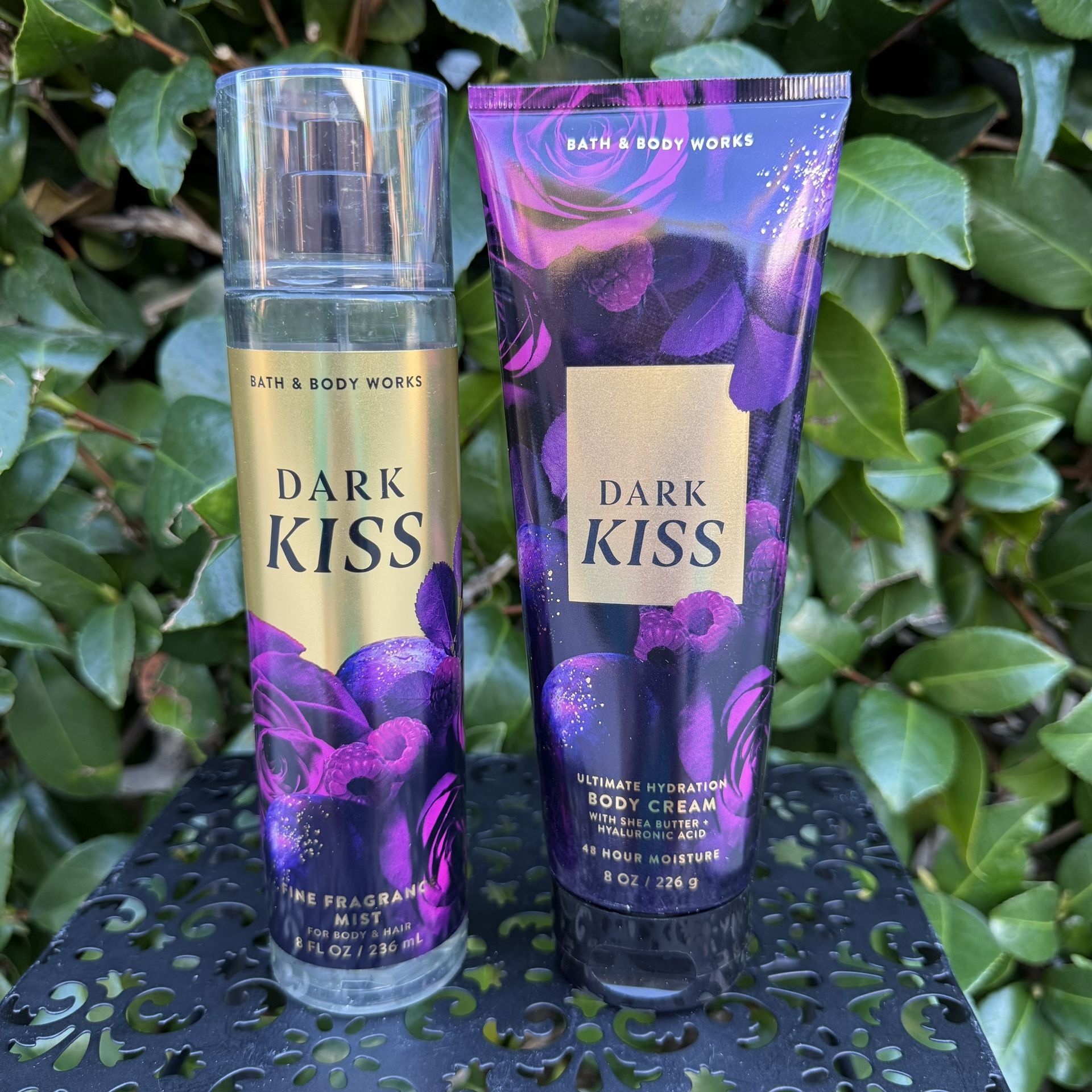Dark Kiss Bath & Body Works Body Mist and Cream Set