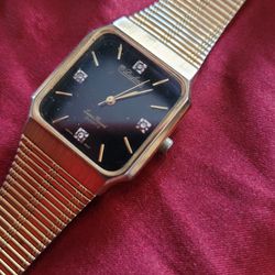 ⚡️RARE Vintage Lucien Piccard Diamond Gold Filled Tank Men's Watch MINT!