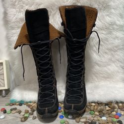 Timberland Moorland Hollace 69375 Waterproof Tall Suede Lace Up Side Zip Boots