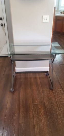 Computer glass desk