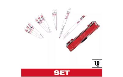 Milwaukee SAWZALL Wood and Metal Cutting Bi-Metal Reciprocating Saw Blade Set (10-Piece)