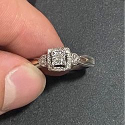 10k Rose/white Gold Real Diamond Wedding Ring 