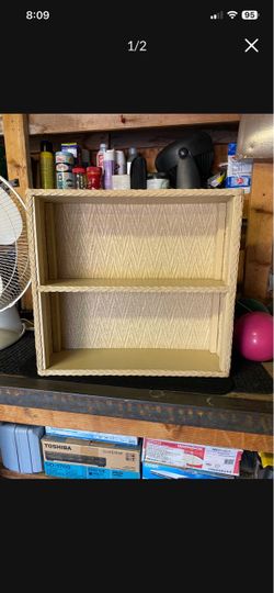 Vintage wicker hanging shelve
