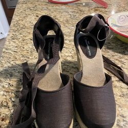 Brown Lace Up Shoes, Wedges