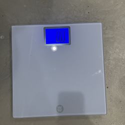 White Weight Watchers Low Profile Bathroom Scale