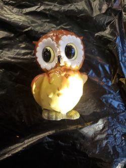 norcrest kitschy 60s owl piggy bank kitsch ceramic vintage decor knick knack collectible

