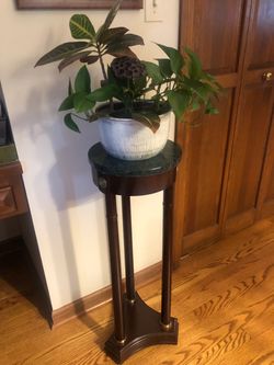 Marble top tall plant stand