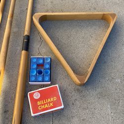 Vintage Billiard chalk & rack