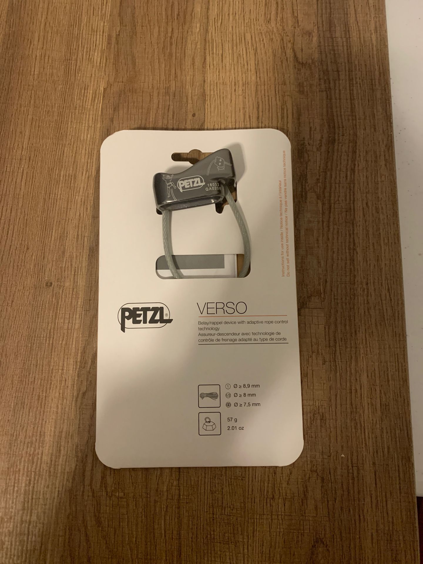 Petzl verso belay device