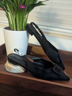 Brand New berness Black slingback Flats size 10
