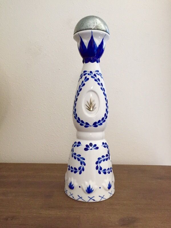 Clase Azul Blue and White Ceramic Tequila Bottle (Empty)